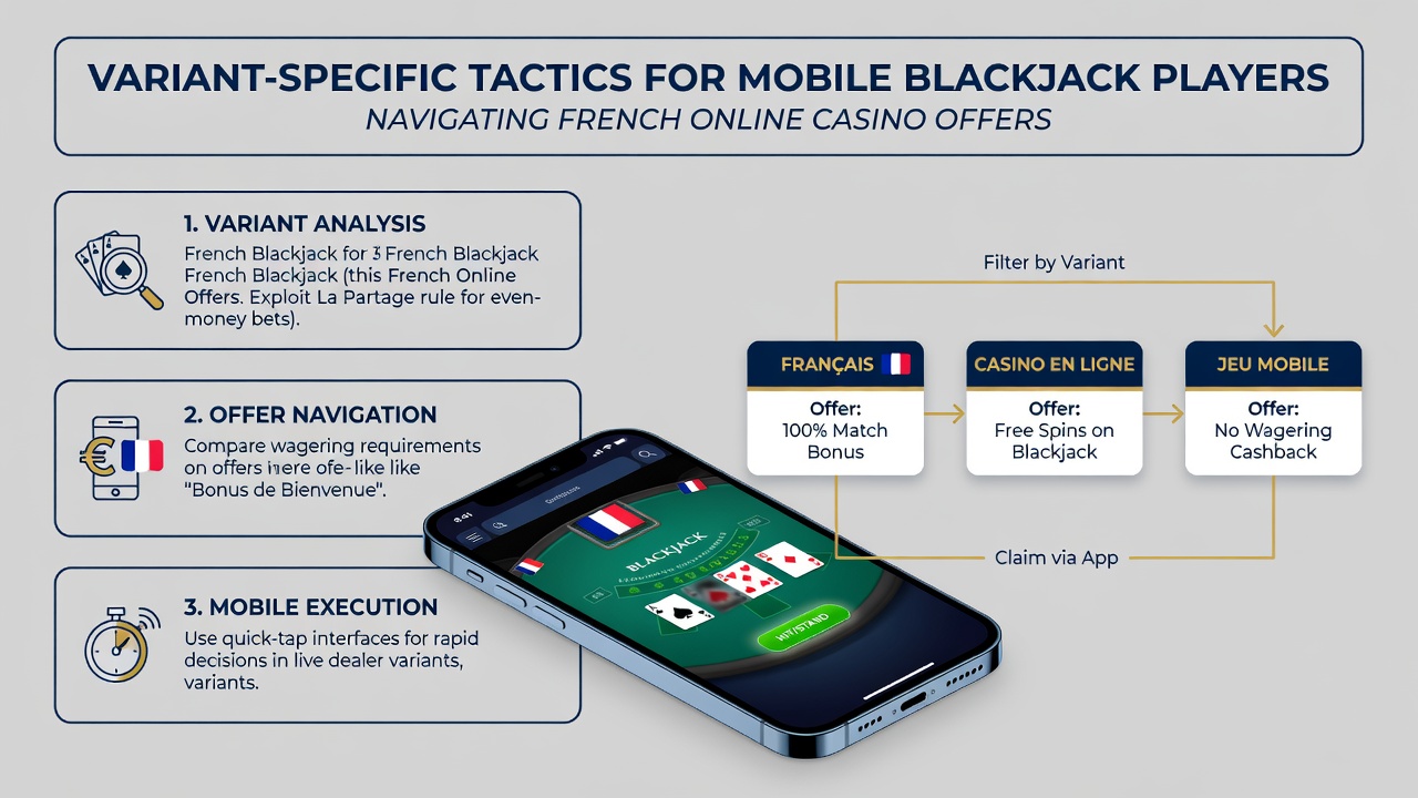 Close-up view of a tablet screen showing French online blackjack table with bonus tracking overlay and mobile controls
